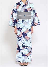 プレタ浴衣　新品 WEB限定】プレタゆかた 花々 紺 | 浴衣 | やまとオンラインストア