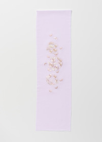 刺繍半衿　菊と雪輪　ピンク
