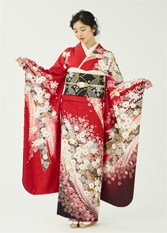 振袖　慶び辻が花-赤-（ご予約受注品）