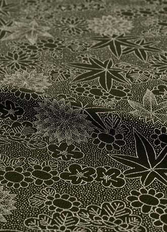 東京染小紋　四君子　深緑