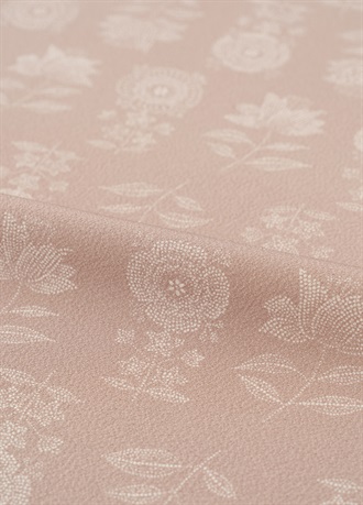 東京染小紋　花　ピンクベージュ