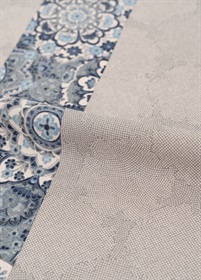 東京染小紋　雪輪更紗　グレー