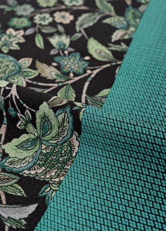 東京染小紋　武田菱更紗　黒×緑