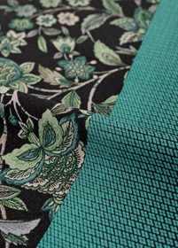 東京染小紋　武田菱更紗　黒×緑