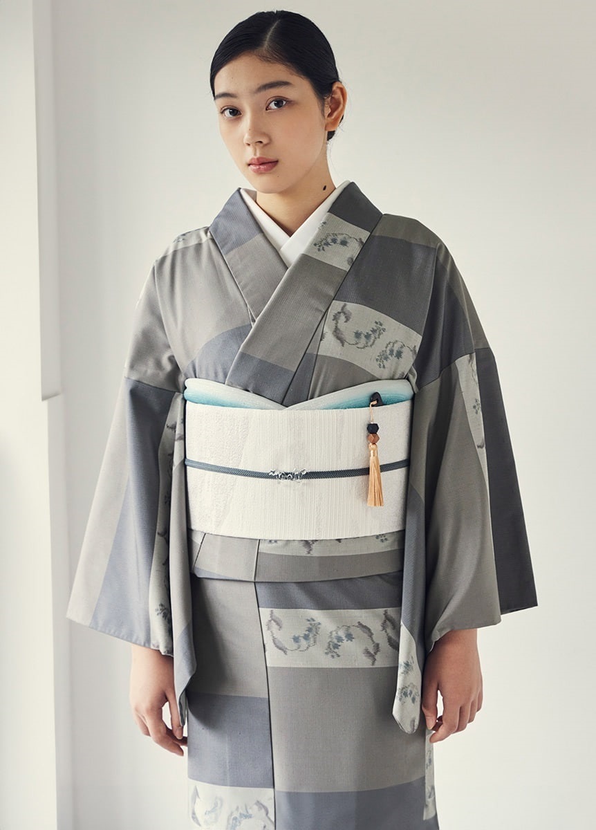 十日町紬　すずらん　グレー（お取り寄せ品）