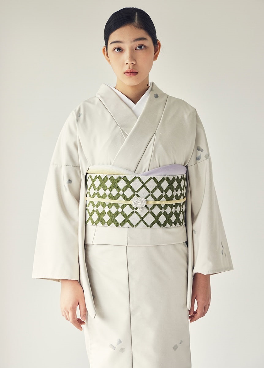 十日町紬　琥珀糖　乳白（お取り寄せ品）