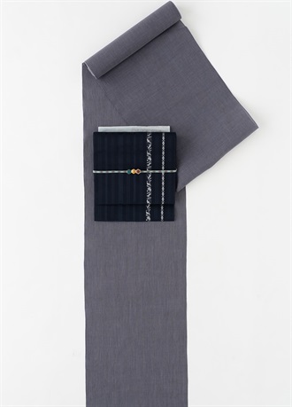 近江縮　縞　青鼠（ご予約受注品）