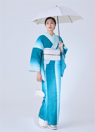 近江縮　ぼかし　碧のさざめき（ご予約受注品）