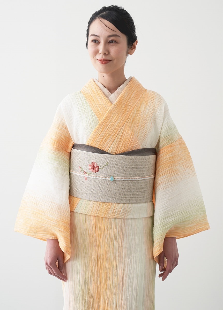 小千谷縮　乱絣　向日葵（お取り寄せ品）