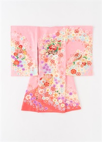 熨斗目（のしめ）　鞠と花車　ピンク（ご予約受注品）