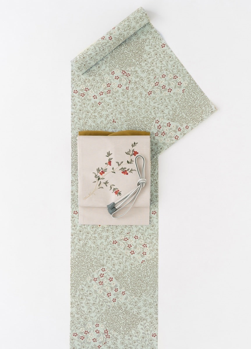 きものやまとベーシック　小梅唐草　空色（お取り寄せ品）