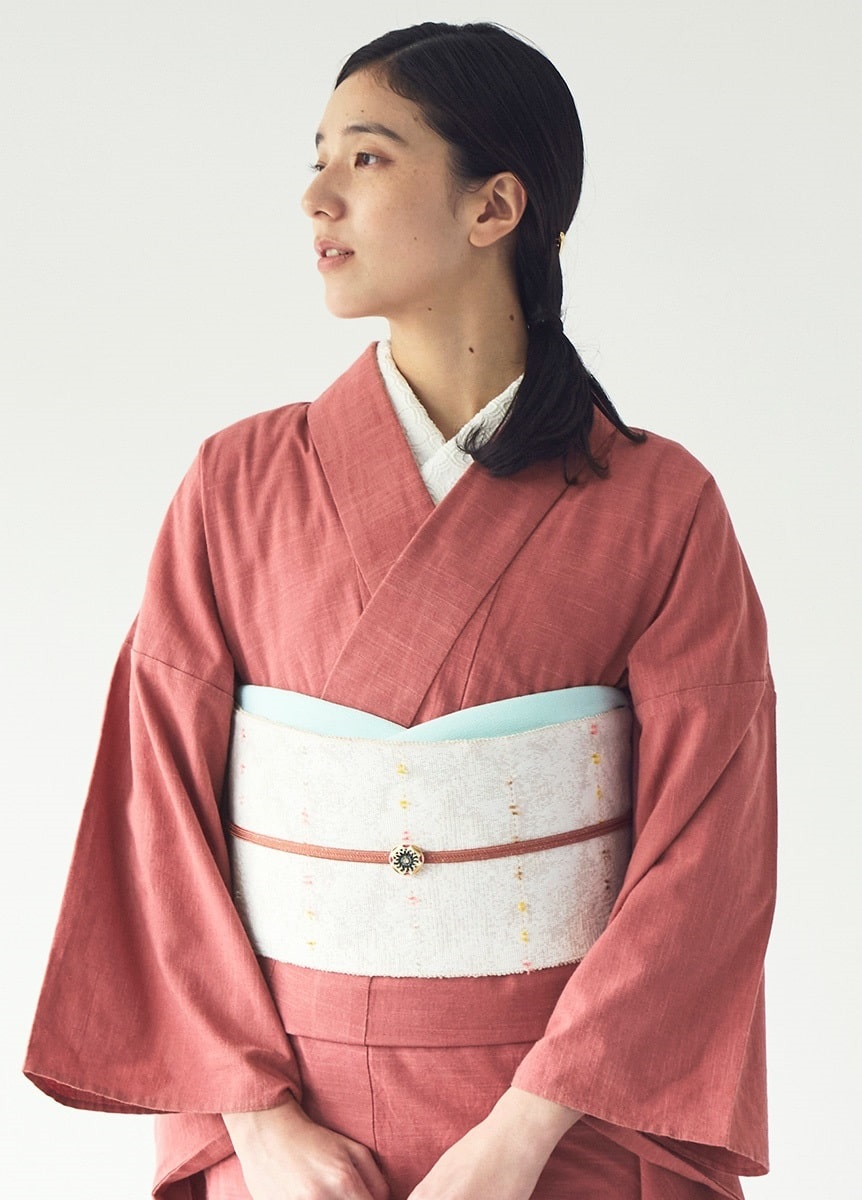 久留米絣　無地　木苺（お取り寄せ品）