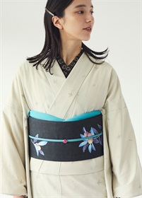 久留米絣　小鳥　生成り（ご予約受注品）