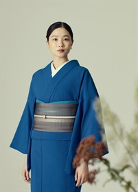 久留米絣　無地　瑠璃色（ご予約受注品）