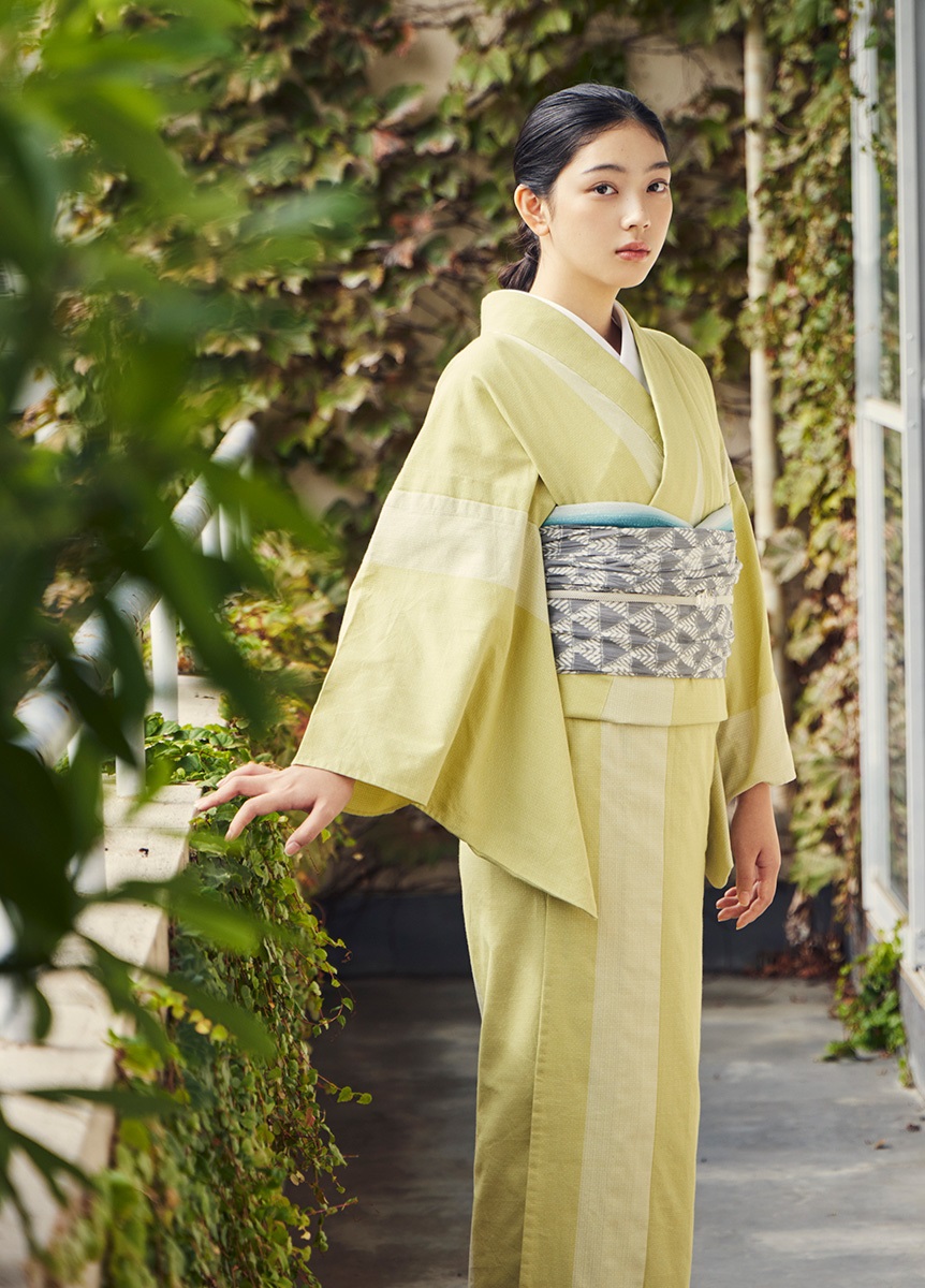 片貝木綿　バイカラー　菜の花（お取り寄せ品）