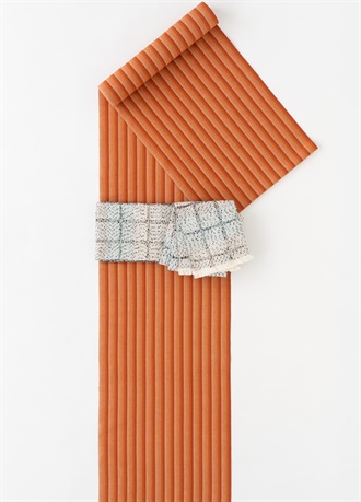 片貝木綿　縞　橙