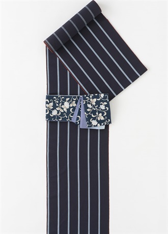 片貝木綿　ストライプ　ブルー