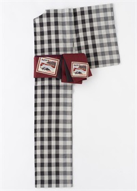 片貝木綿　重ね色チェック　ツートンブラック（ご予約受注品）