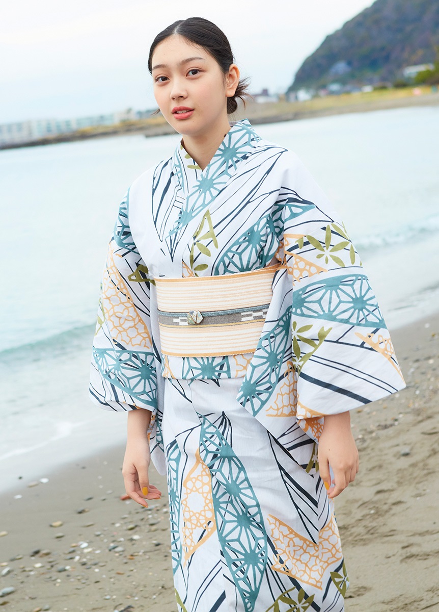 お仕立て商品 注染ゆかた 奏 水色