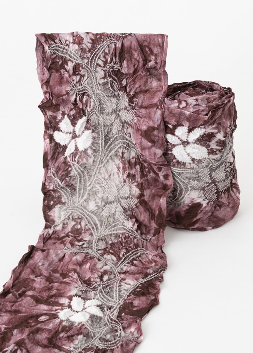 ゆかた　有松鳴海絞り　百合に白鷺（お取り寄せ品）