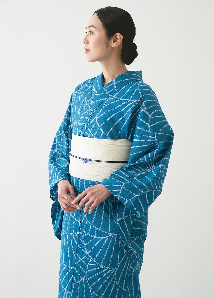 ゆかた　有松鳴海絞り　夏海の光　納戸色（お取り寄せ品）