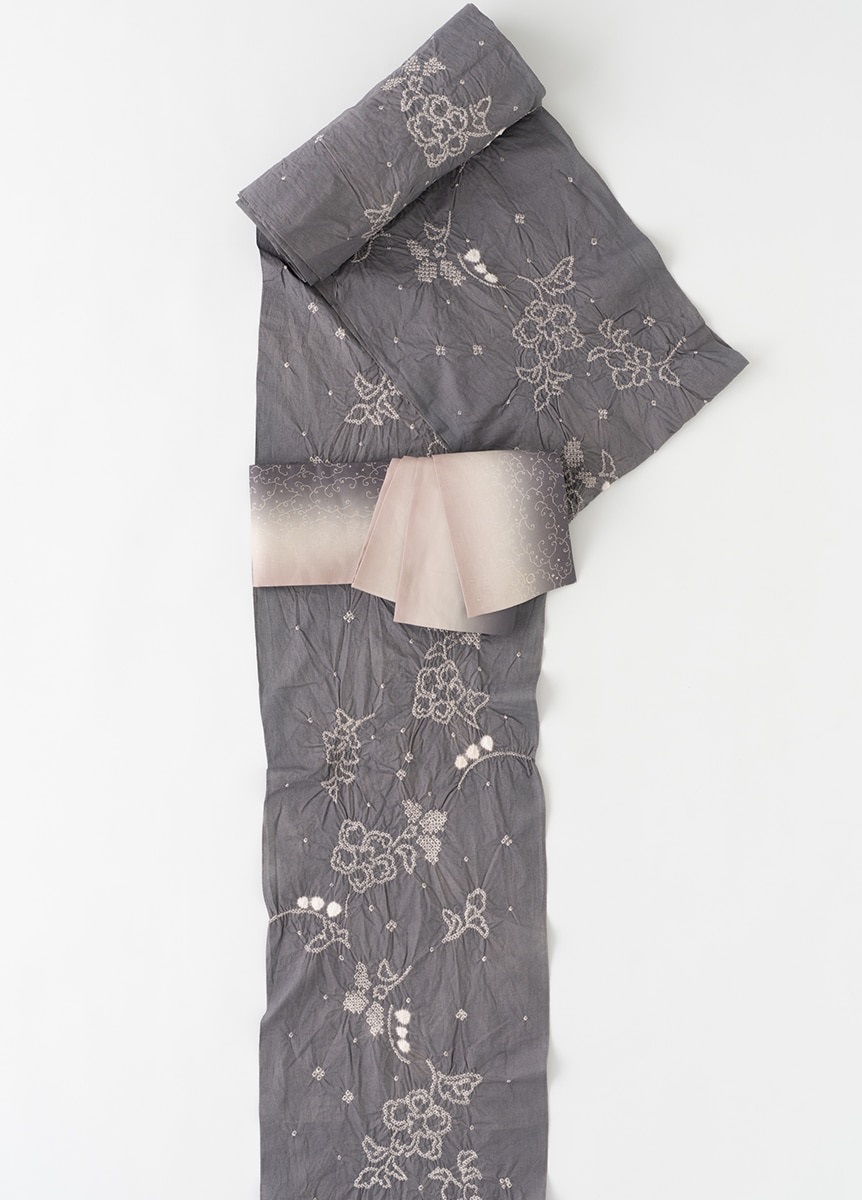 【江戸日和】絞りゆかた　江戸鼠更紗