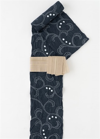 絞りゆかた　ミツボシ唐草