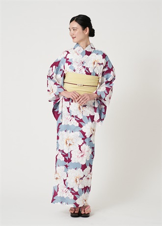 プレタ爽々ゆかた　浪漫牡丹　紅紫