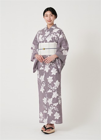 プレタ爽々ゆかた　霧雨　葡萄色