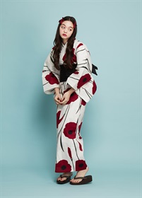 中原淳一ゆかた　赤い花（ご予約受注品）