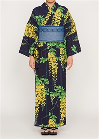 【WEB限定】プレタ涼感ゆかた　ゴールデンシャワー　濃紺