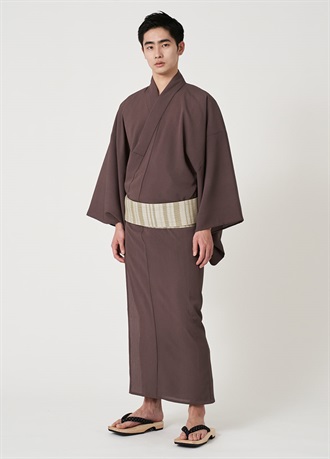 機能性　無地ゆかた　焦茶（ご予約受注品）
