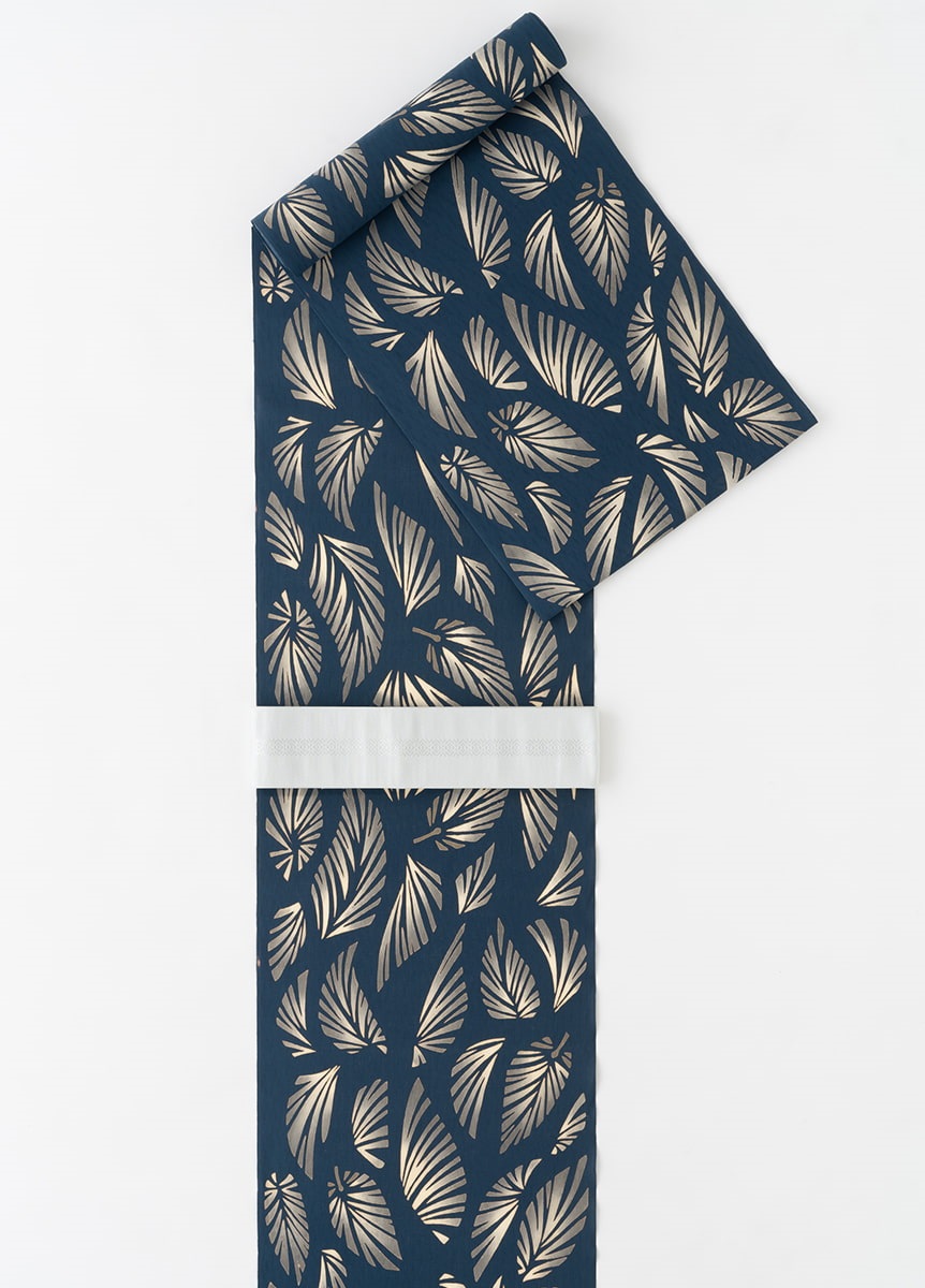 注染浴衣　シダ蜻蛉　紺