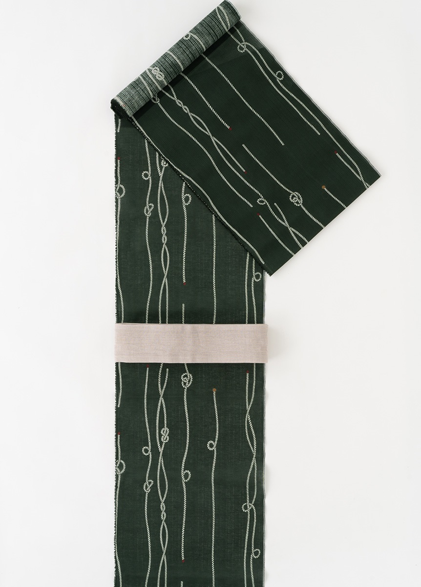 浴衣　縄目にほたる　新緑