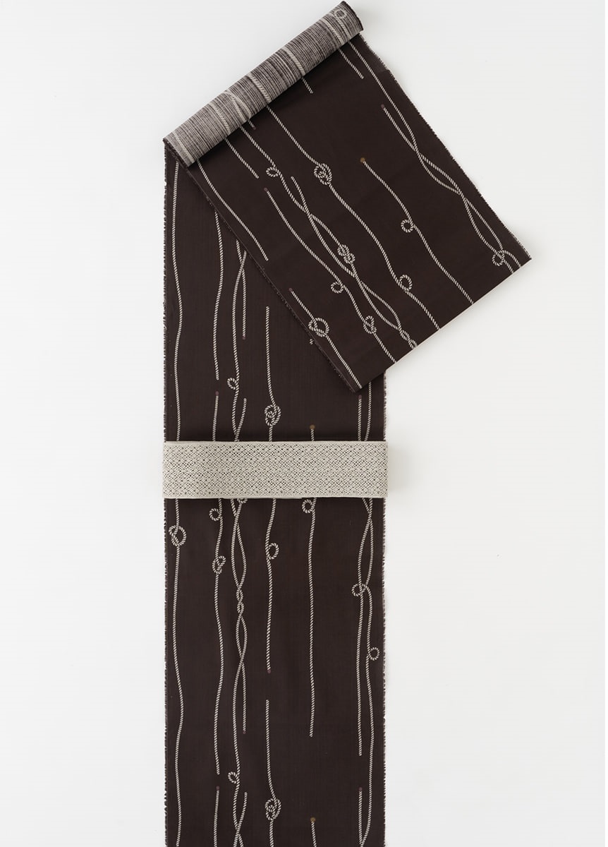 浴衣　縄目にほたる　茶