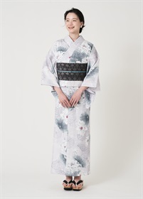 浴衣　風花　流水に蓮　淡藤（ご予約受注品）