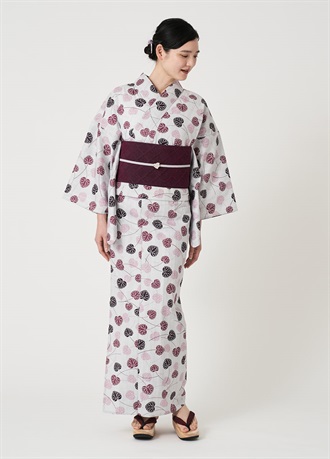 プレタ浴衣　風花　葵の薫り　灰紫