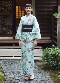 プレタ浴衣　夏音　珊瑚の森　薄荷色