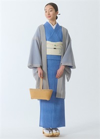 【羽織仕立て】からみ織　薄灰（ご予約受注品）
