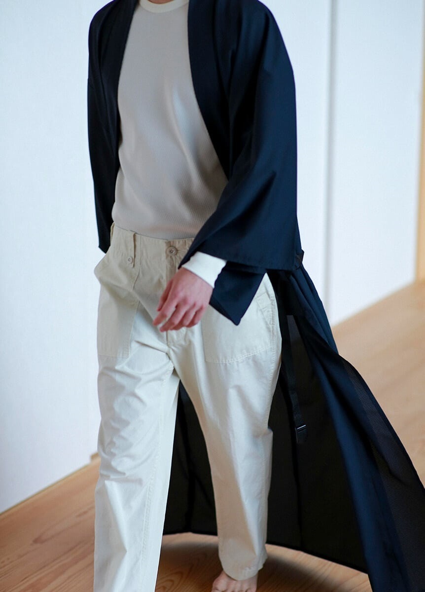 OUTDOOR KIMONO 【春夏】Dot Air / Navy