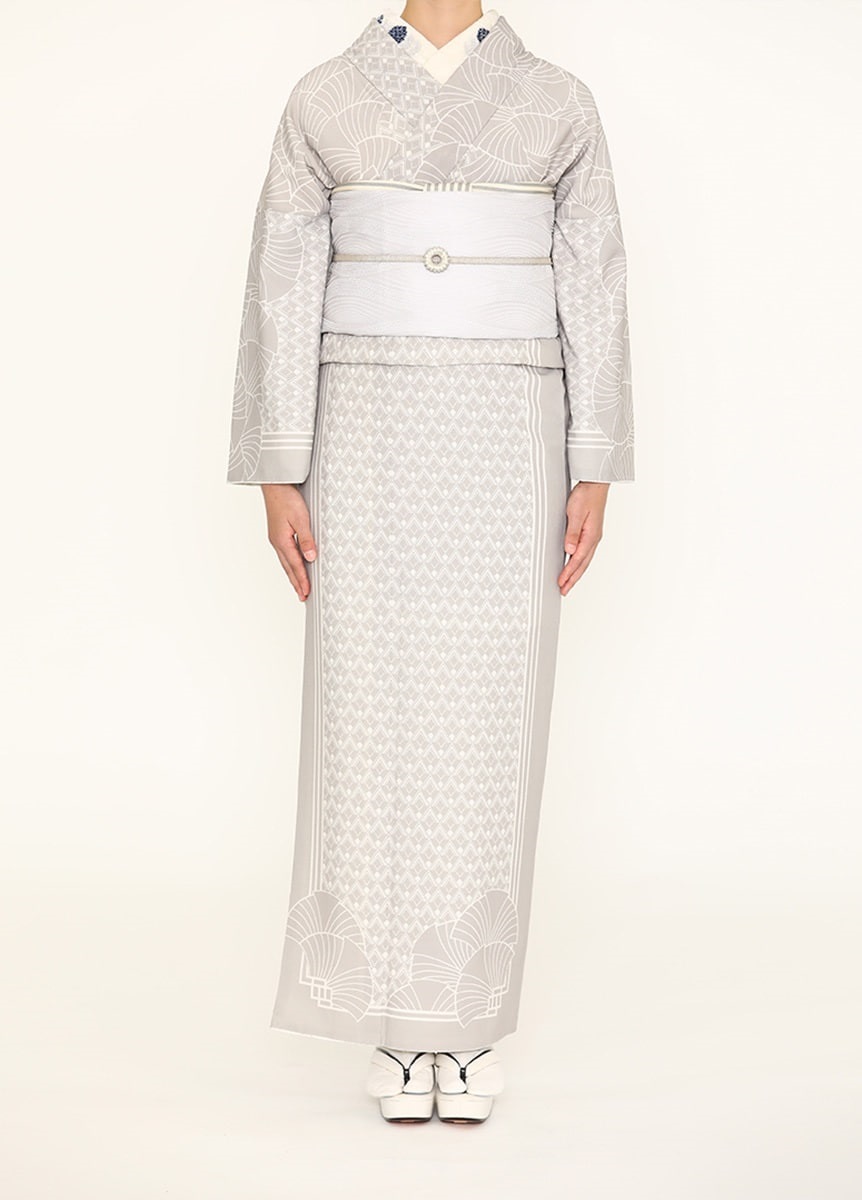 アールデコきもの・グレー