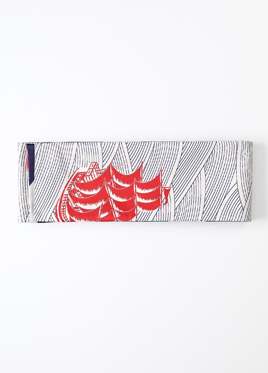 両面半幅帯　ヴァーグ　赤