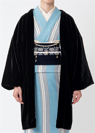 ベルベット　羽織・黒