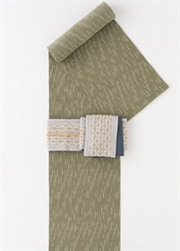 久留米絣　fringe　moss green（ご予約受注品）