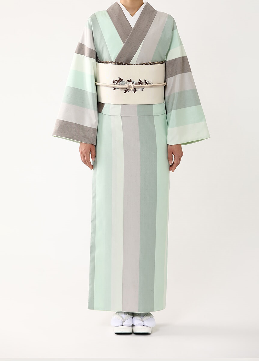 【残りわずか】十日町紬　チョコミント