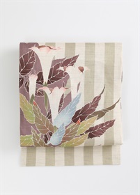 【残りわずか】夏の名古屋帯 ラッパ草