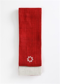 【残りわずか】麻きびら半幅帯 赤