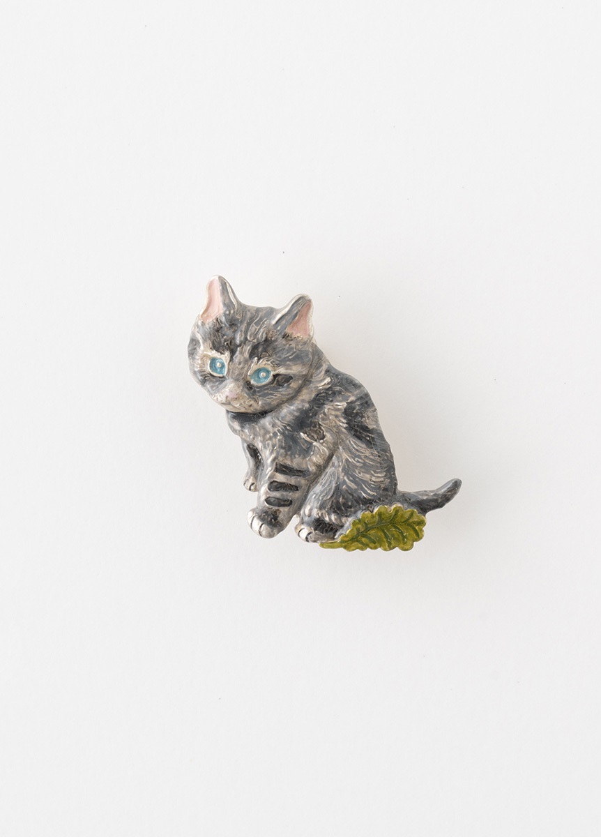 Spike & Friends　帯留ブローチ「cat」