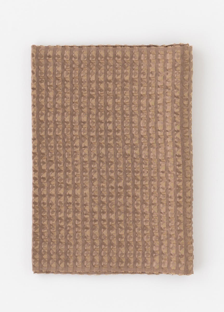 帯揚　金糸ストライプ　茶