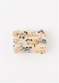 KNIT TWEED CARD CASE / white